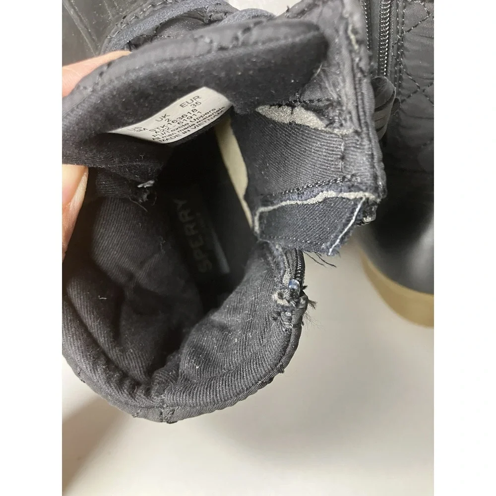 Sperry Saltwater Duck Boots Black Girls Youth Size 3M Winter Waterproof Boots